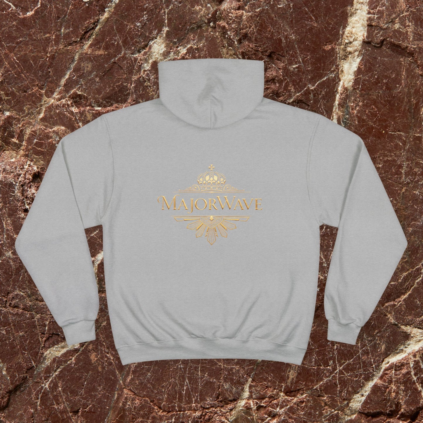 MajorWave Crown Logo Hoodie — Vintage Gold Emblem Champion Sweatshirt