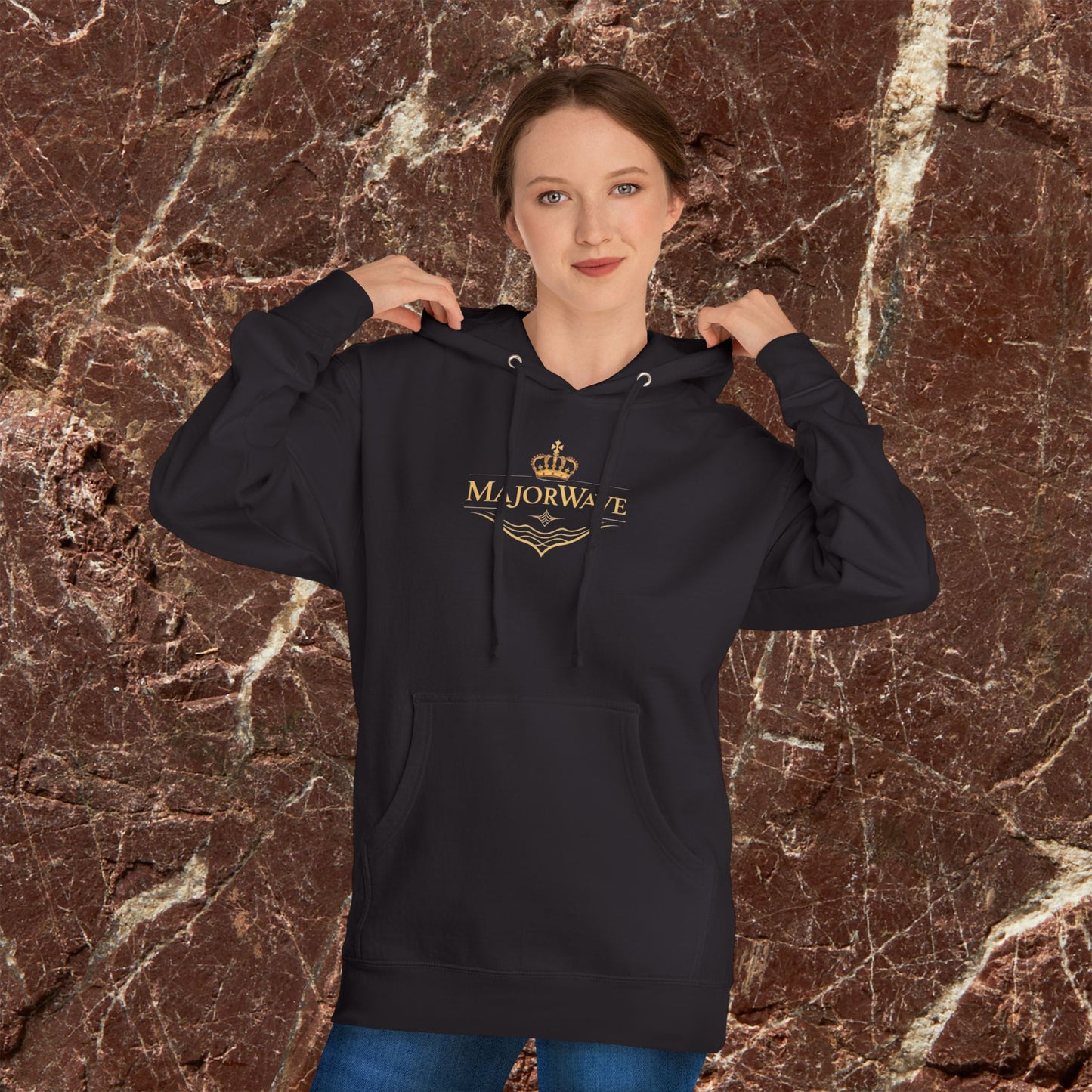 Hoodie — Majalrave Gold Crest & Sunset Eye Graphic Hooded Sweatshirt