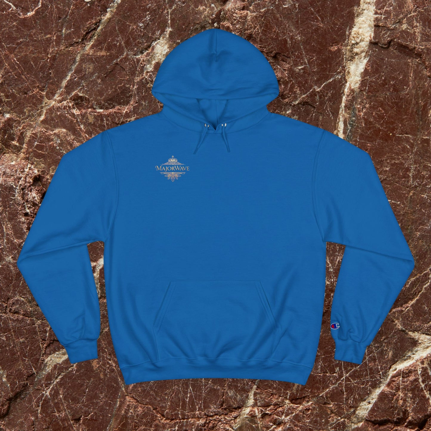 MajorWave Crown Logo Hoodie — Vintage Gold Emblem Champion Sweatshirt