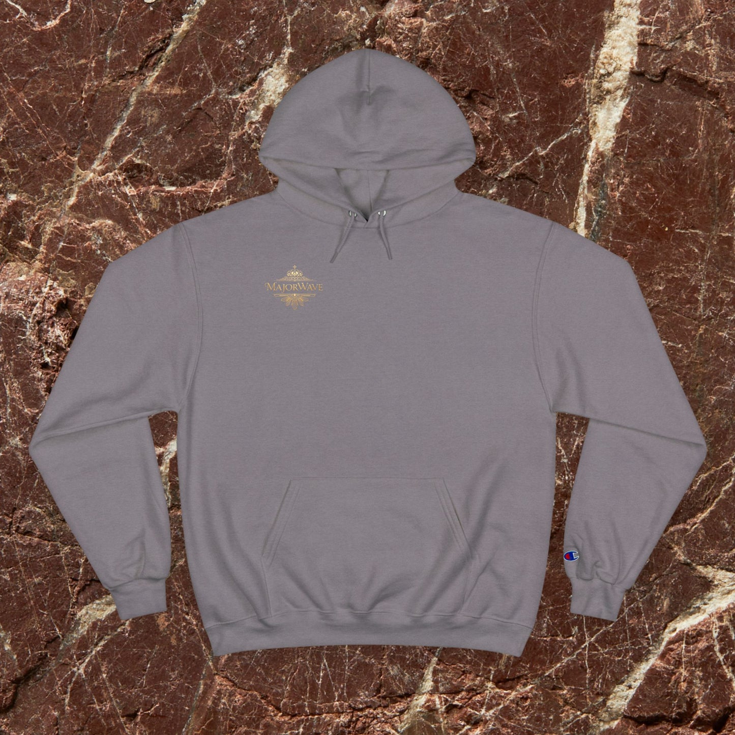 MajorWave Crown Logo Hoodie — Vintage Gold Emblem Champion Sweatshirt